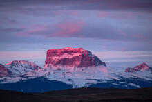 Fresh spring snow fall on the Rocky Mountains