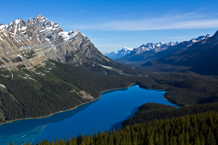 Peyto Lake in spring, above the overlook