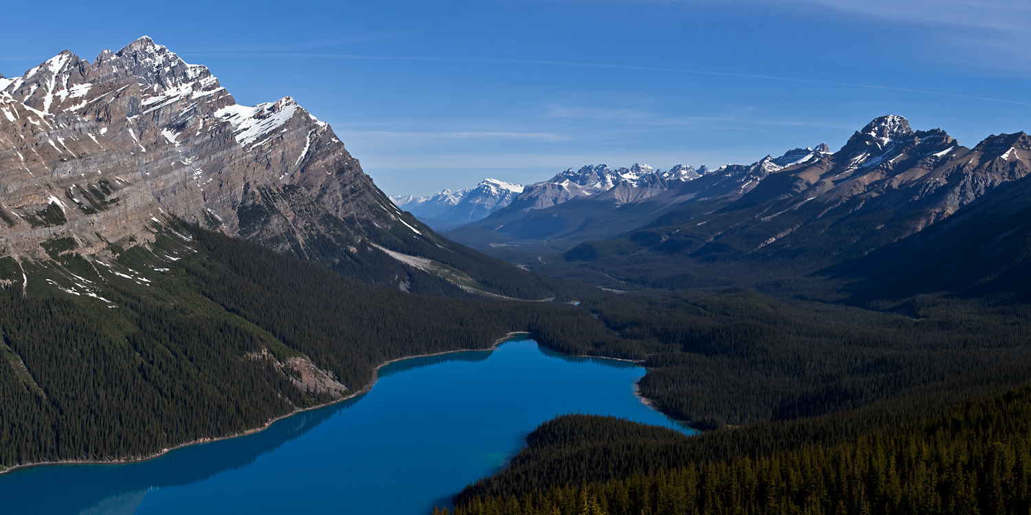 Peyto Lake in spring, above the overlook