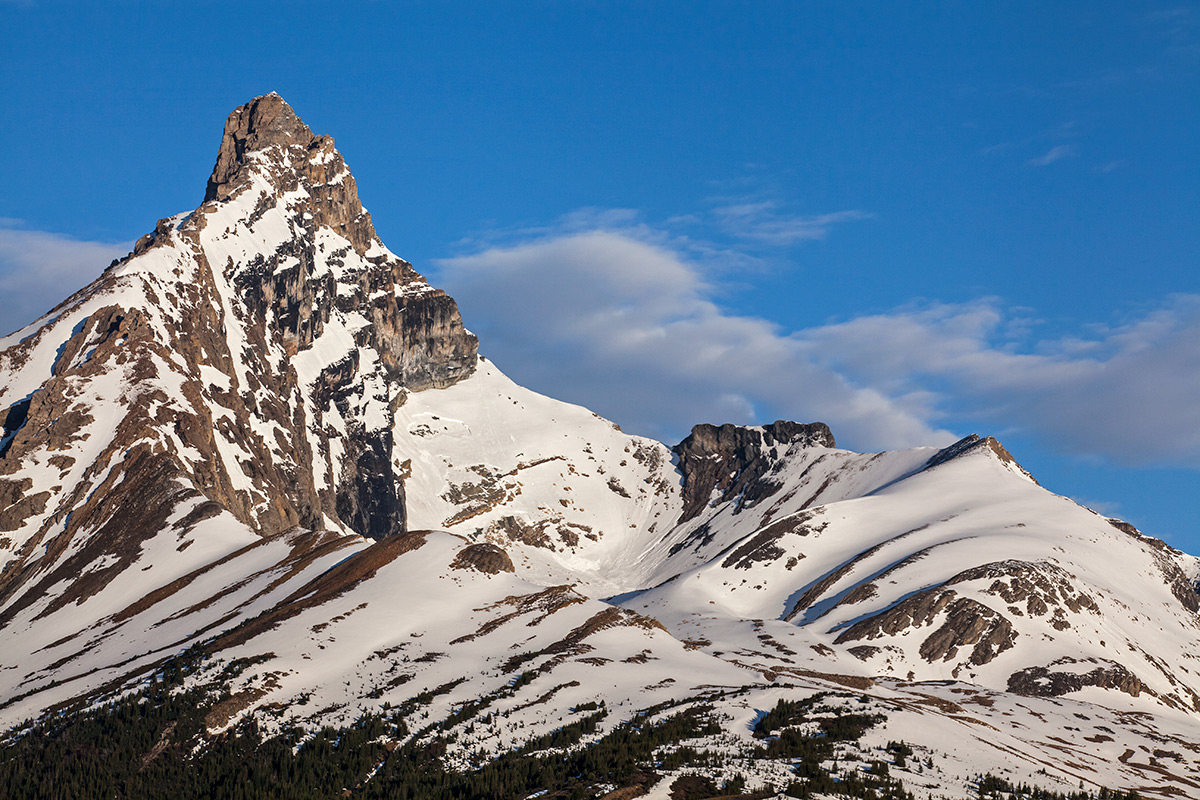 Hilda Peak and snow covered lower flanks