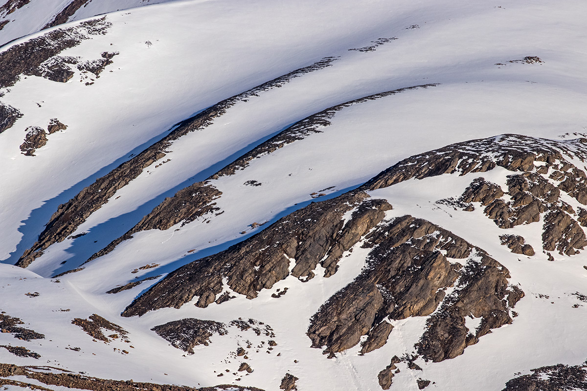 Hilda Peak and snow covered lower flanks